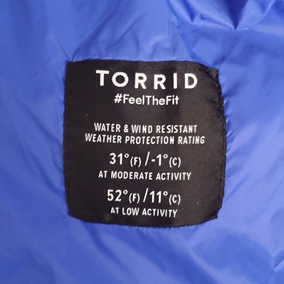 Torrid Cobalt Blue Diamond Quilted Puffer Jacket Size 2 - Picture 10 of 12
